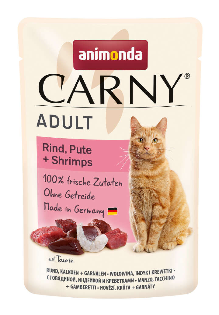animonda Katzen-Nassfutter Rind, Pute und Shrimps